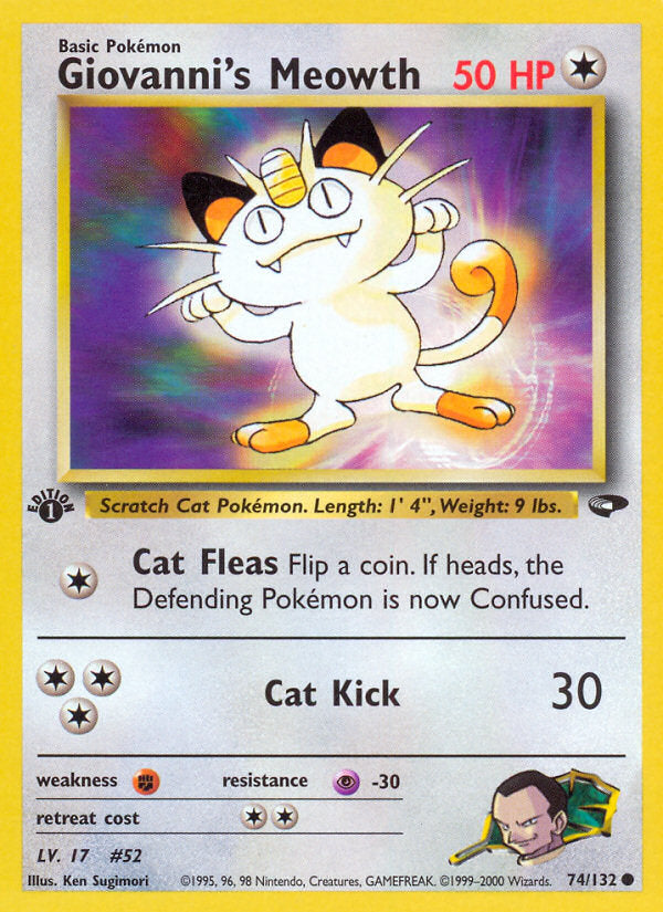Gym Challenge Giovanni's Meowth #74/132 first edition